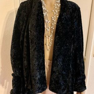 Conected Elegant Black Velvet Coat Women’s Size L